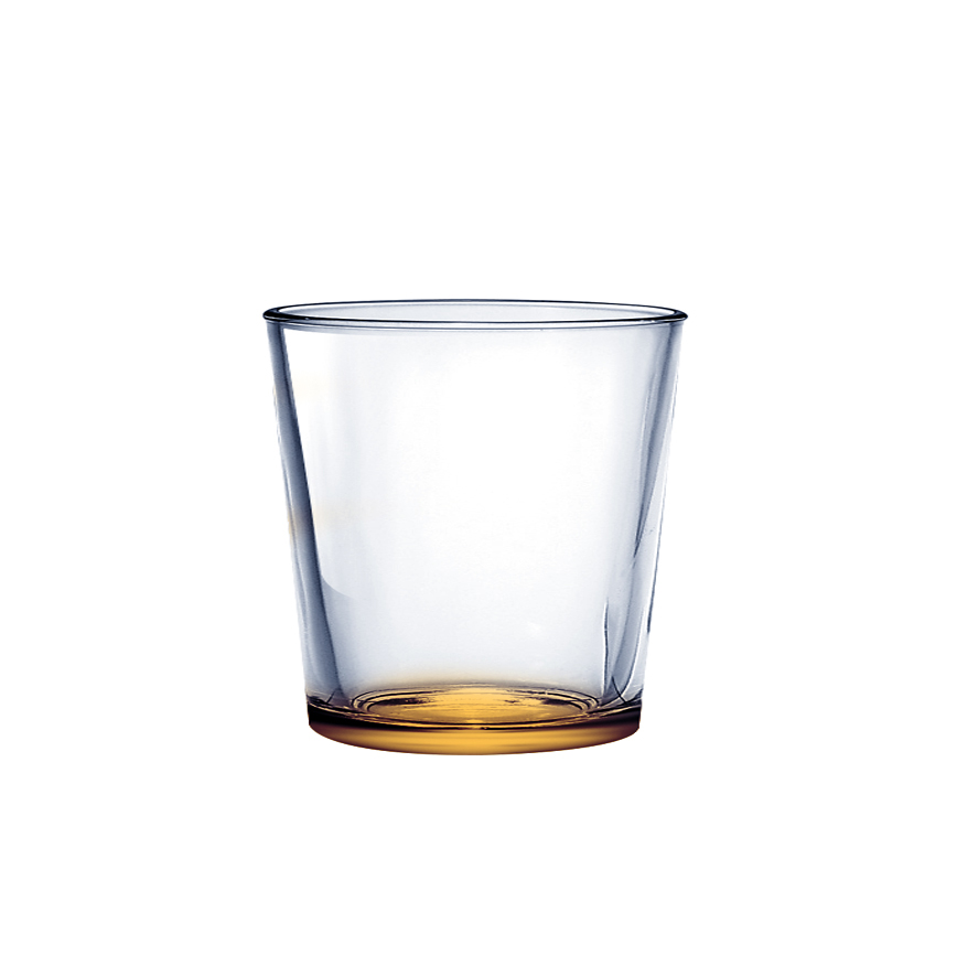 Стеклянный стакан 250 мл  с крашенным дном оранжевый